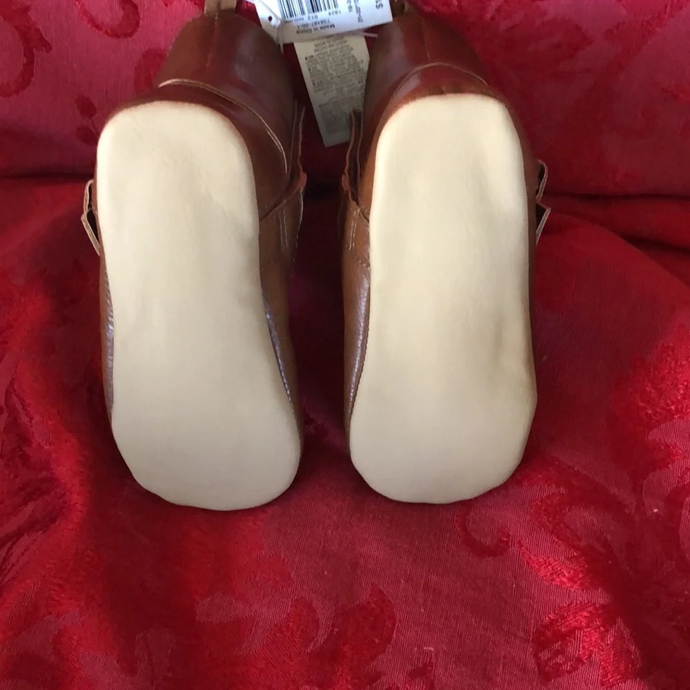 Brown Velcro Faux Leather tall boots for baby